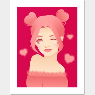 Pinky girl Posters and Art